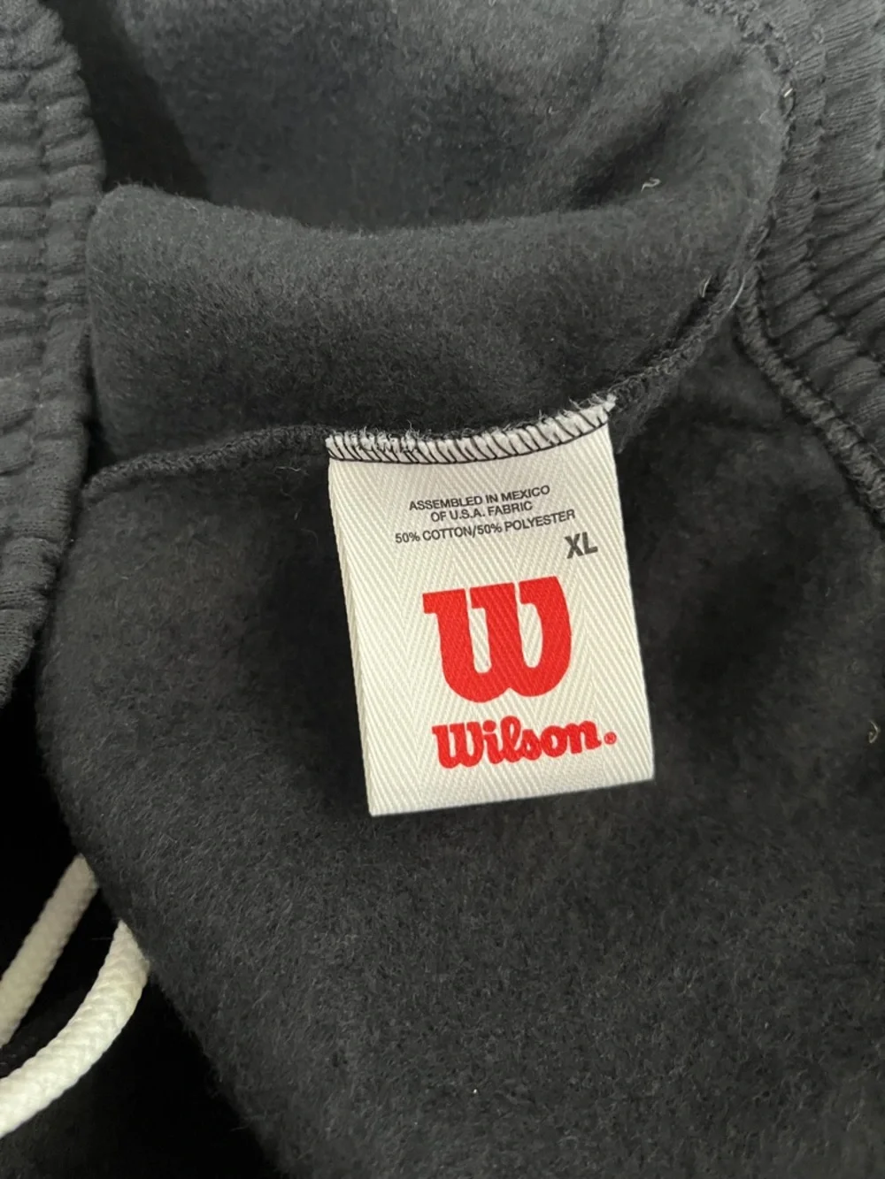 Men’s Wilson Black Sweatpants - Elastic Waistband and White Drawstring size XL